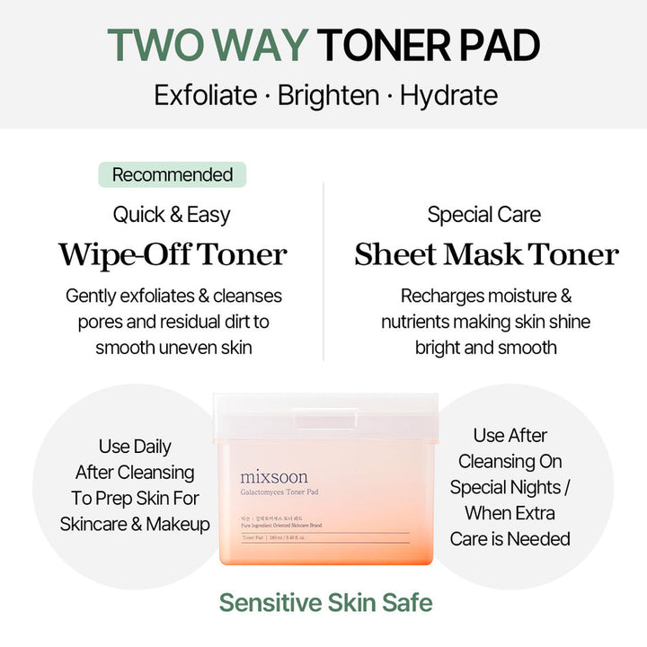 MIXSOON] Galactomyces Toner Pad [60 Sheets]