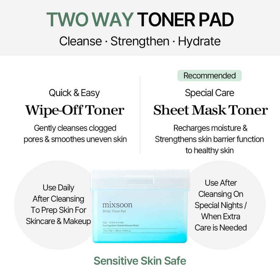 MIXSOON Bifida Toner Pad [120 Sheets]