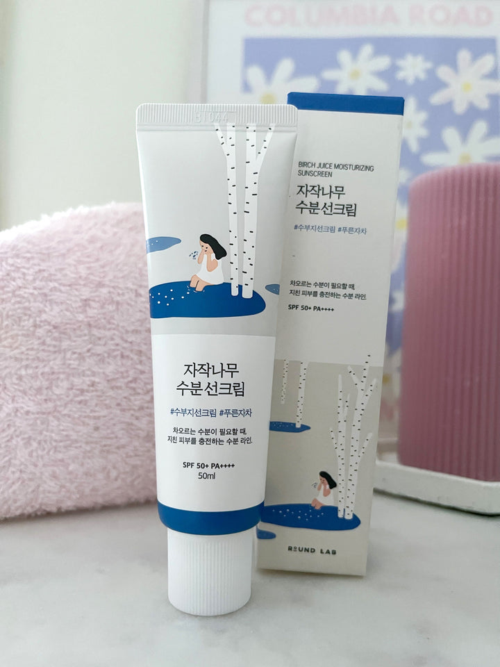 Birch juice moisturizing sunscreen Round Lab