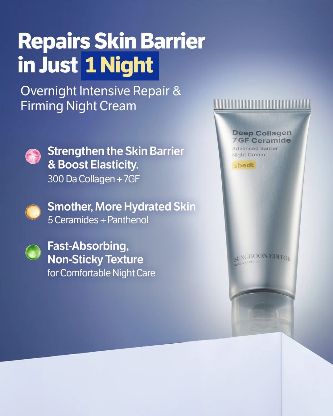 SUNGBOON EDITOR - Deep Collagen 7 GF Ceramide Advanced Barrier Night Cream