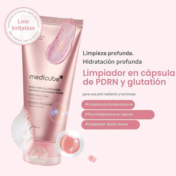 MEDICUBE PDRN Pink Glutathione Capsule Cleansing Foam