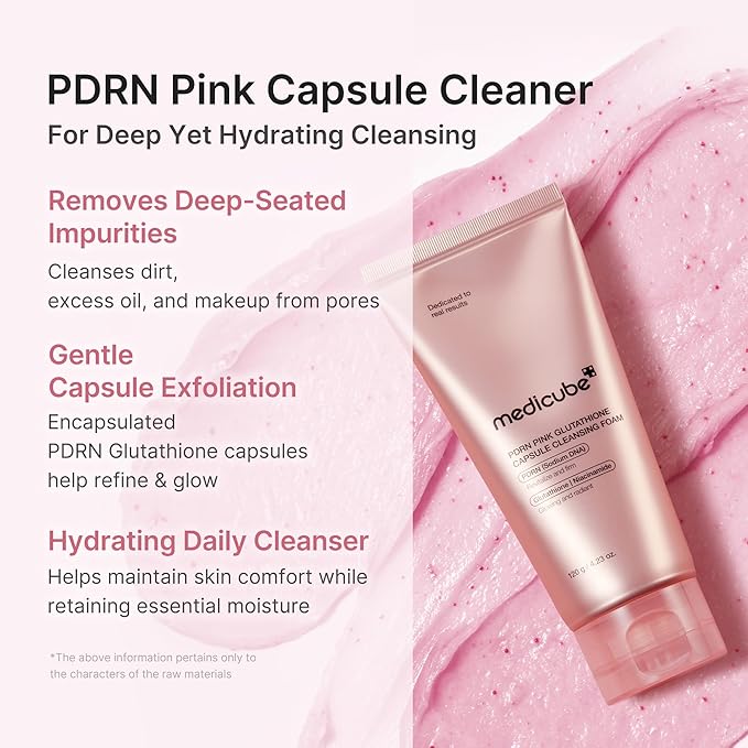 MEDICUBE PDRN Pink Glutathione Capsule Cleansing Foam