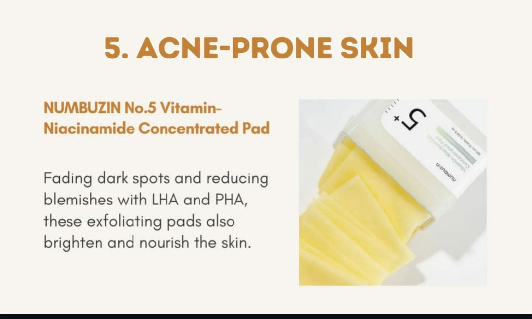 NUMBUZIN - Tóner Pads Concentrado Vitaminas + Niacinamida No. 5