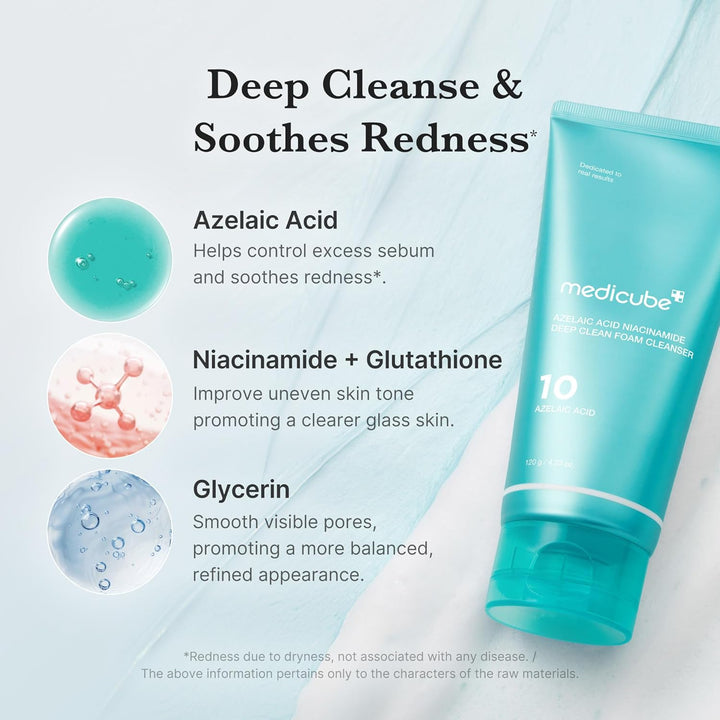 MEDICUBE – Azelaic Acid Niacinamide Deep Clean Foam Cleanser