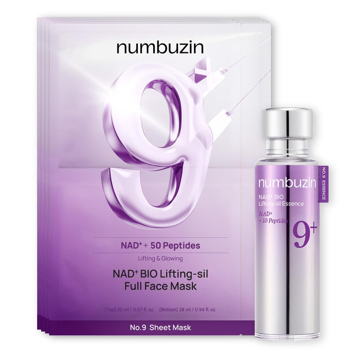 Numbuzin No.9 NMN BIO Lifting-sil Essence set(No.9 Full Face pack+Fabric Lifting Brand)